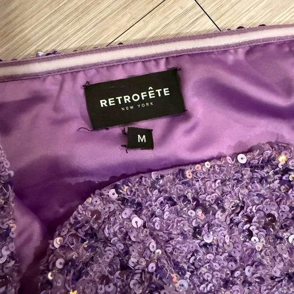 Retrofete Lavender Sequin Strapless Mini Dress - Picture 4 of 6